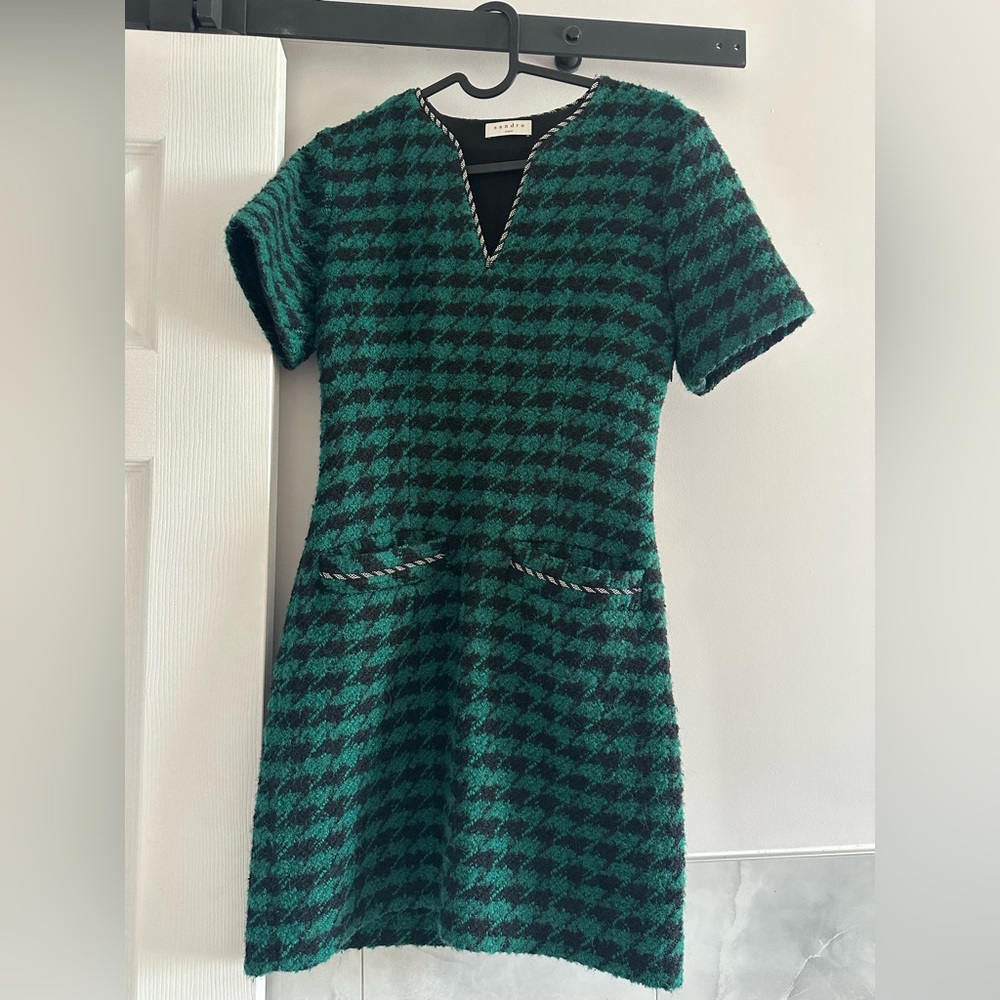 Sandro green wool dress